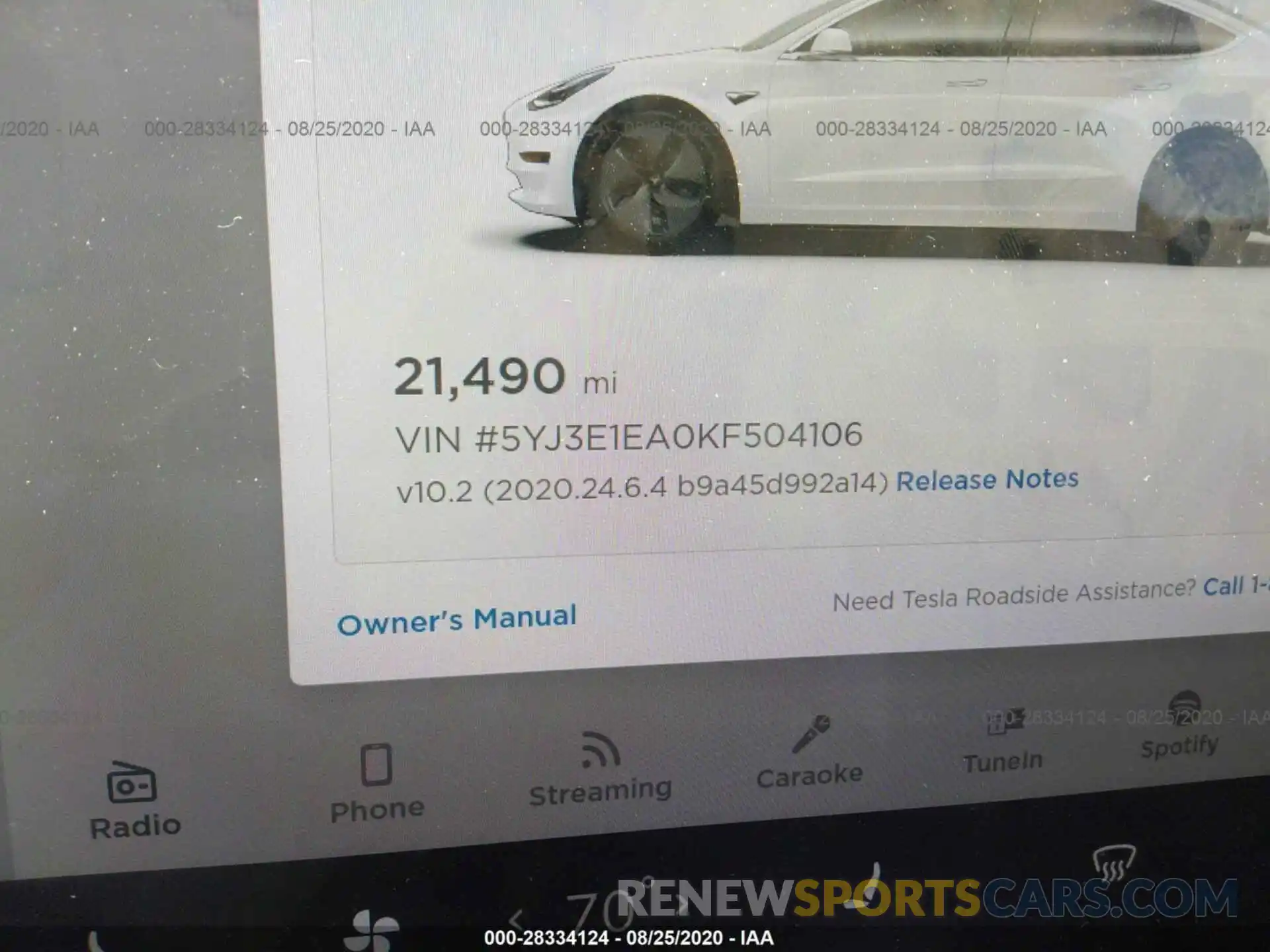 7 Photograph of a damaged car 5YJ3E1EA0KF504106 TESLA MODEL 3 2019