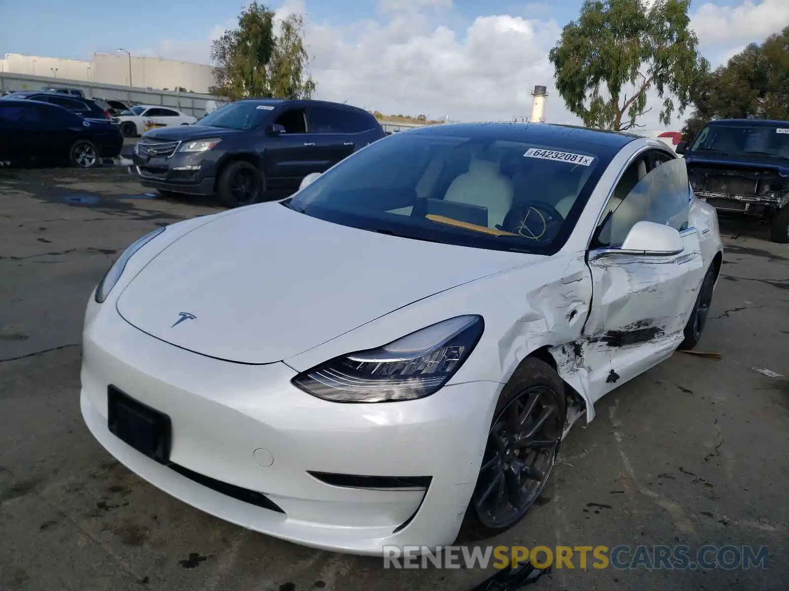 2 Photograph of a damaged car 5YJ3E1EA0KF509578 TESLA MODEL 3 2019