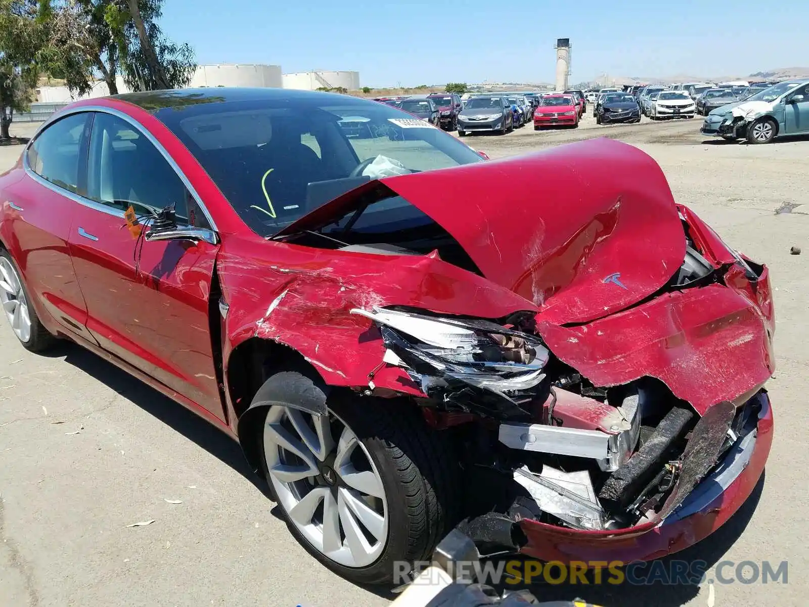 1 Photograph of a damaged car 5YJ3E1EA0KF536893 TESLA MODEL 3 2019