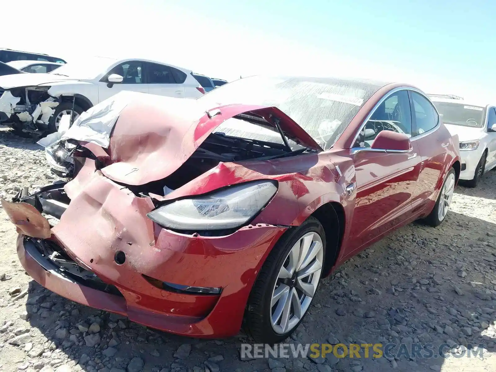 2 Photograph of a damaged car 5YJ3E1EA0KF536893 TESLA MODEL 3 2019