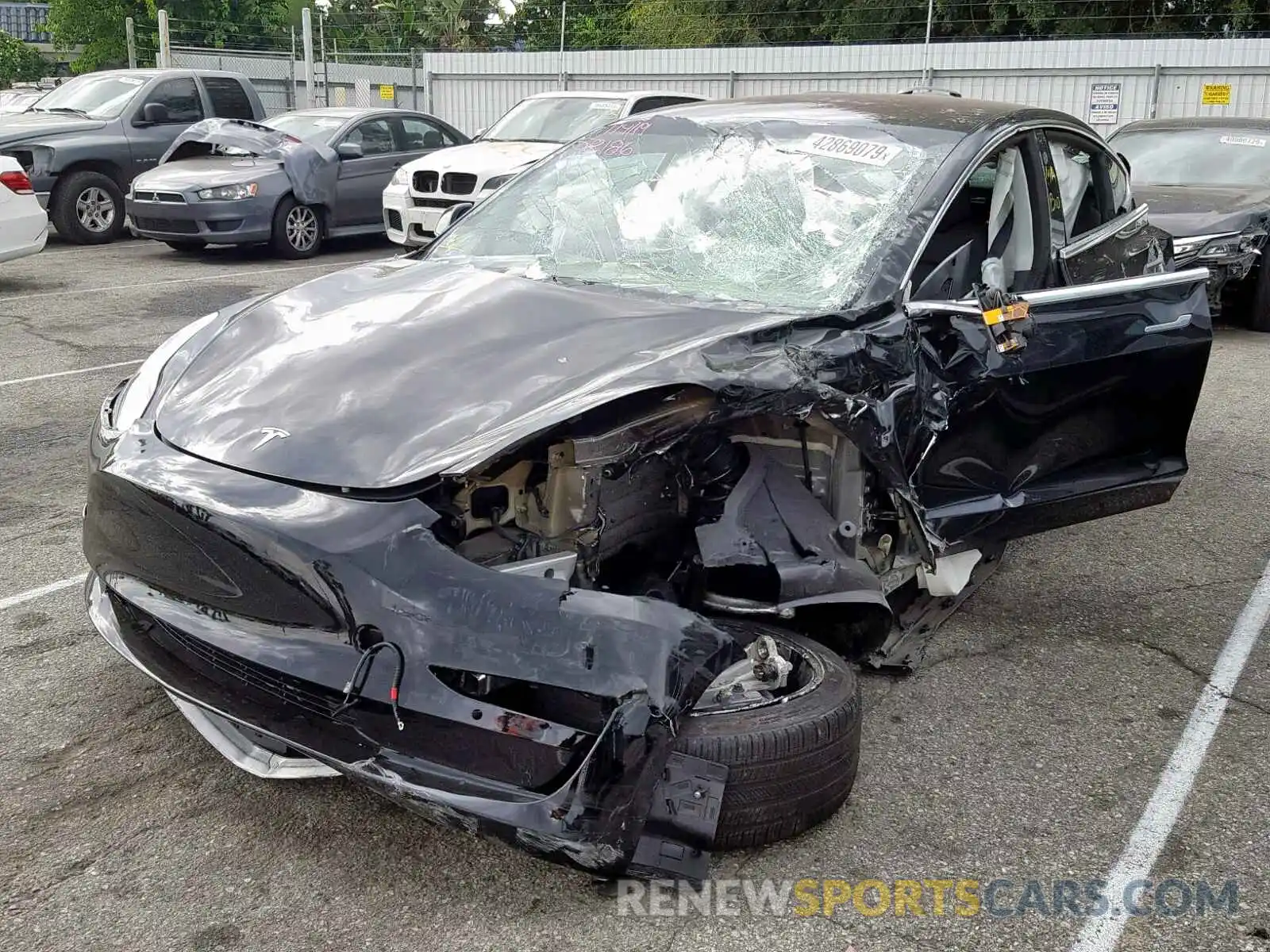 2 Photograph of a damaged car 5YJ3E1EA1KF296558 TESLA MODEL 3 2019