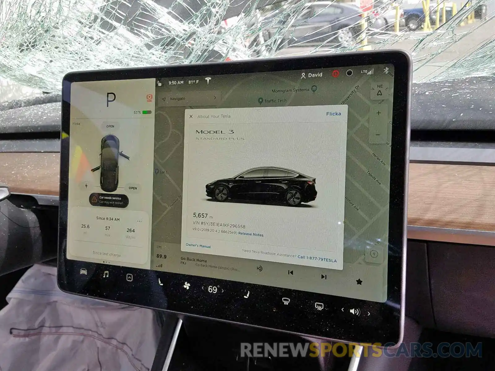 8 Photograph of a damaged car 5YJ3E1EA1KF296558 TESLA MODEL 3 2019