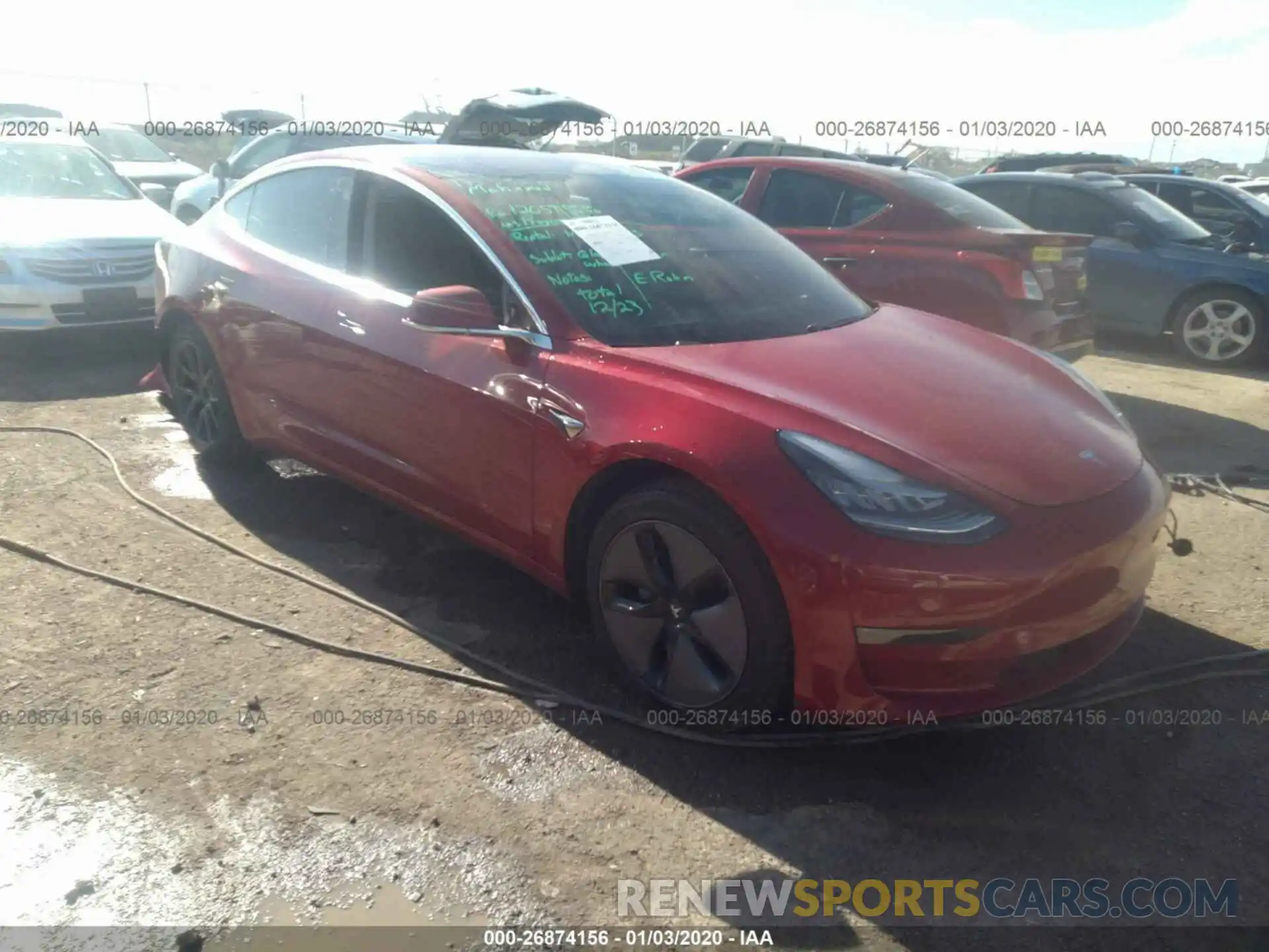 1 Photograph of a damaged car 5YJ3E1EA1KF299055 TESLA MODEL 3 2019