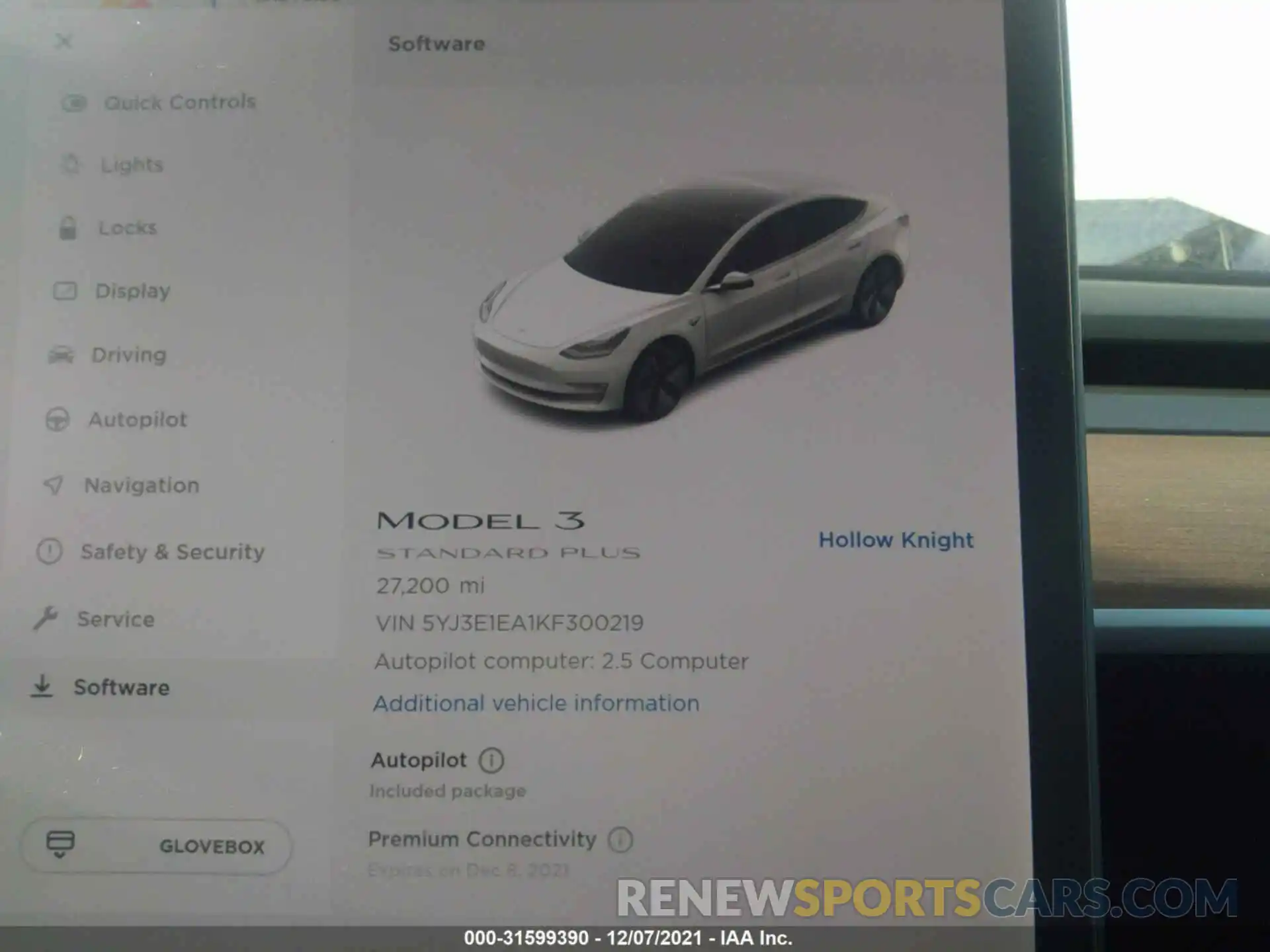 7 Фотография поврежденного автомобиля 5YJ3E1EA1KF300219 TESLA MODEL 3 2019