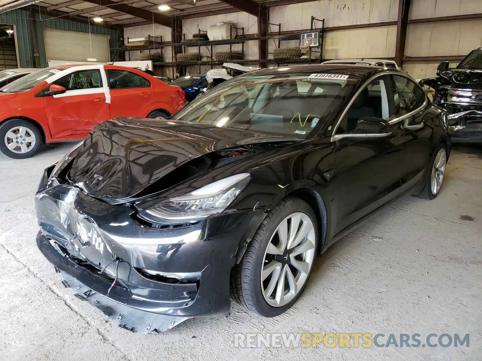 2 Photograph of a damaged car 5YJ3E1EA1KF300690 TESLA MODEL 3 2019