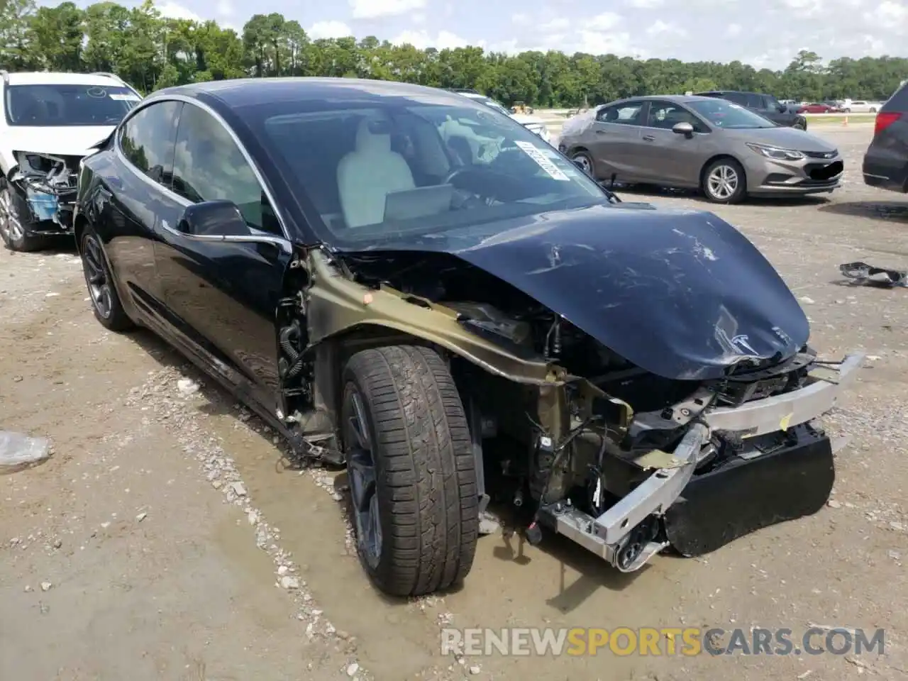 1 Photograph of a damaged car 5YJ3E1EA1KF301631 TESLA MODEL 3 2019