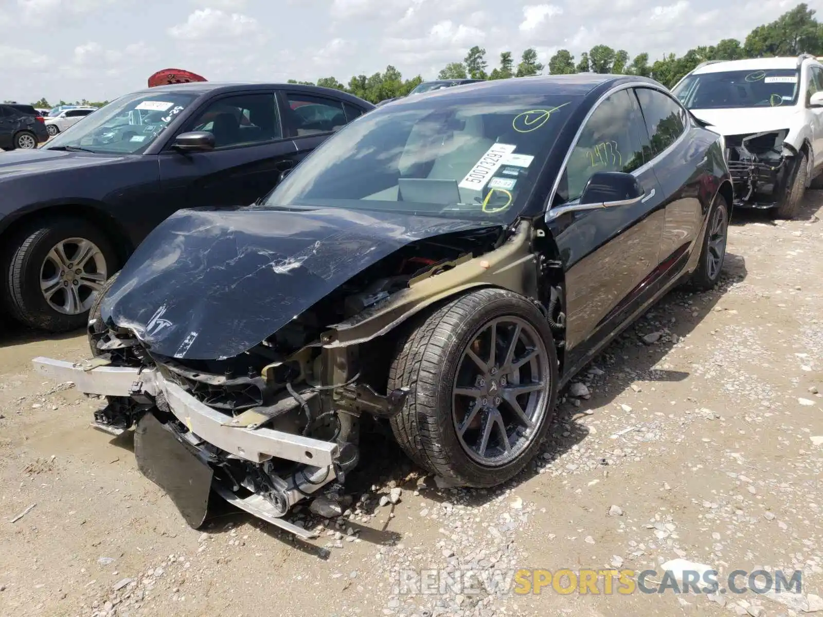 2 Photograph of a damaged car 5YJ3E1EA1KF301631 TESLA MODEL 3 2019