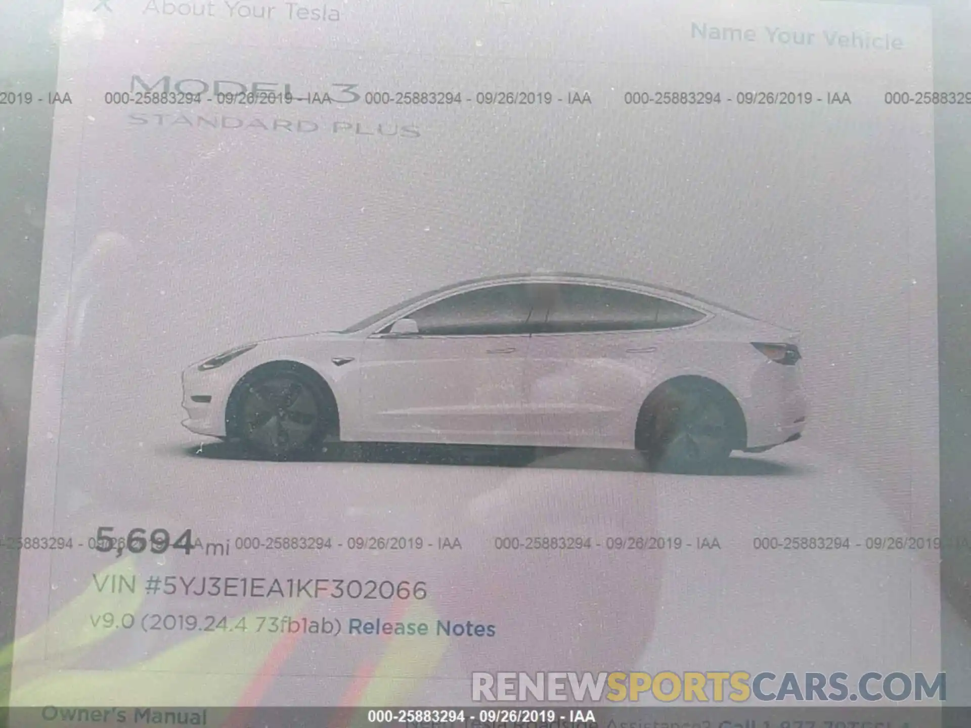 7 Фотография поврежденного автомобиля 5YJ3E1EA1KF302066 TESLA MODEL 3 2019