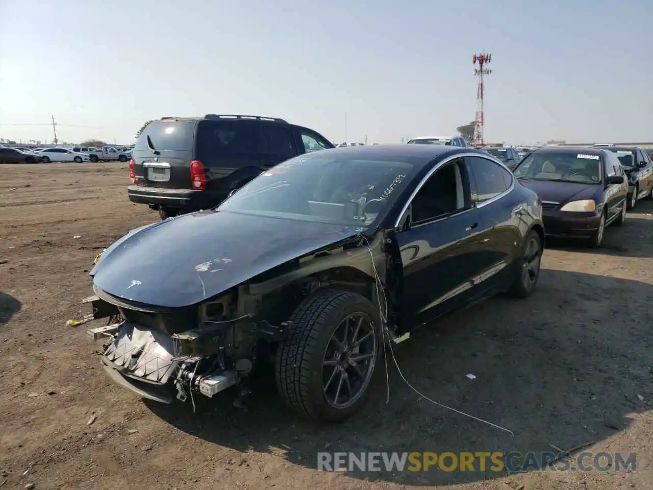 2 Photograph of a damaged car 5YJ3E1EA1KF304397 TESLA MODEL 3 2019