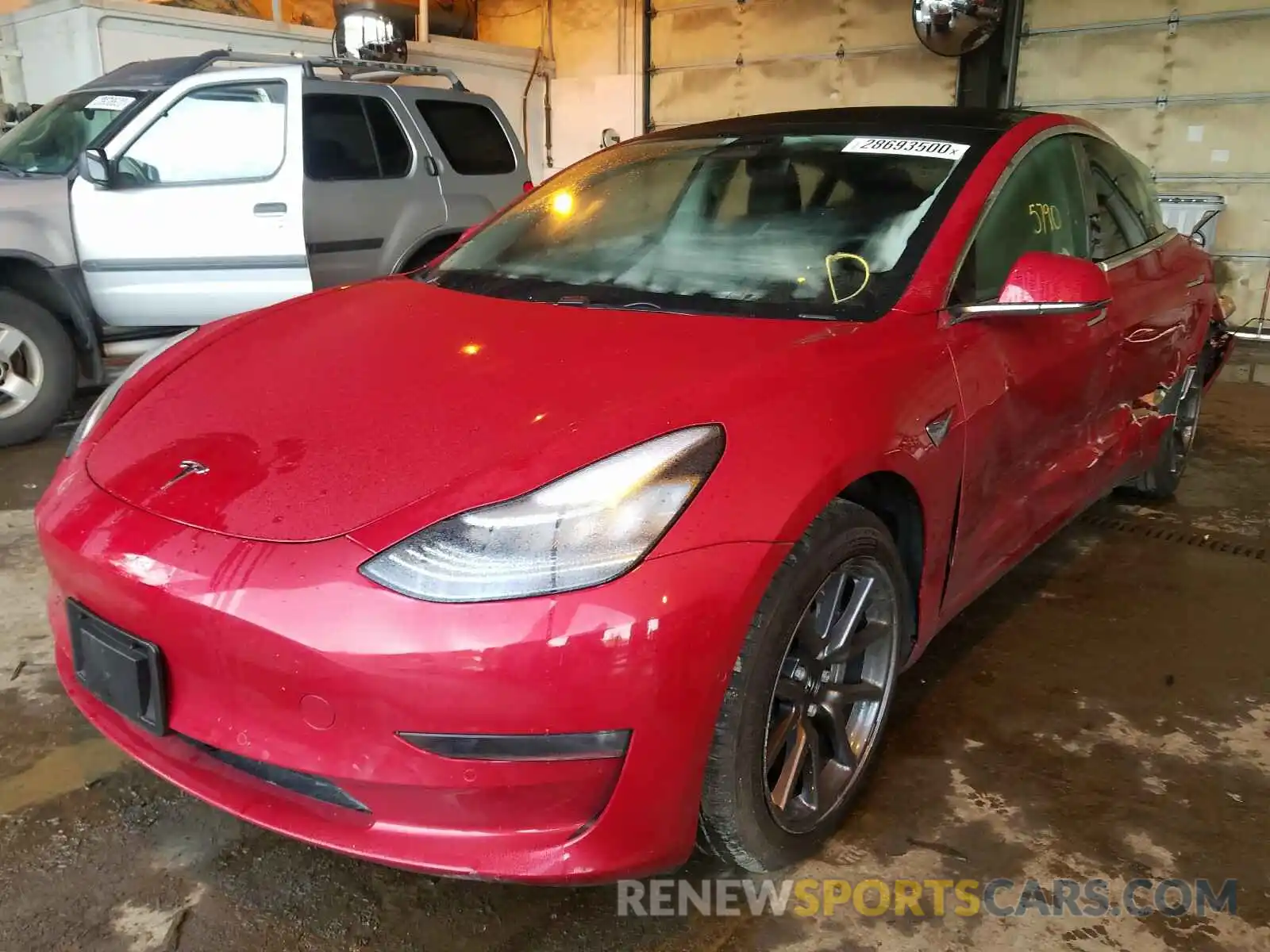 2 Photograph of a damaged car 5YJ3E1EA1KF307087 TESLA MODEL 3 2019