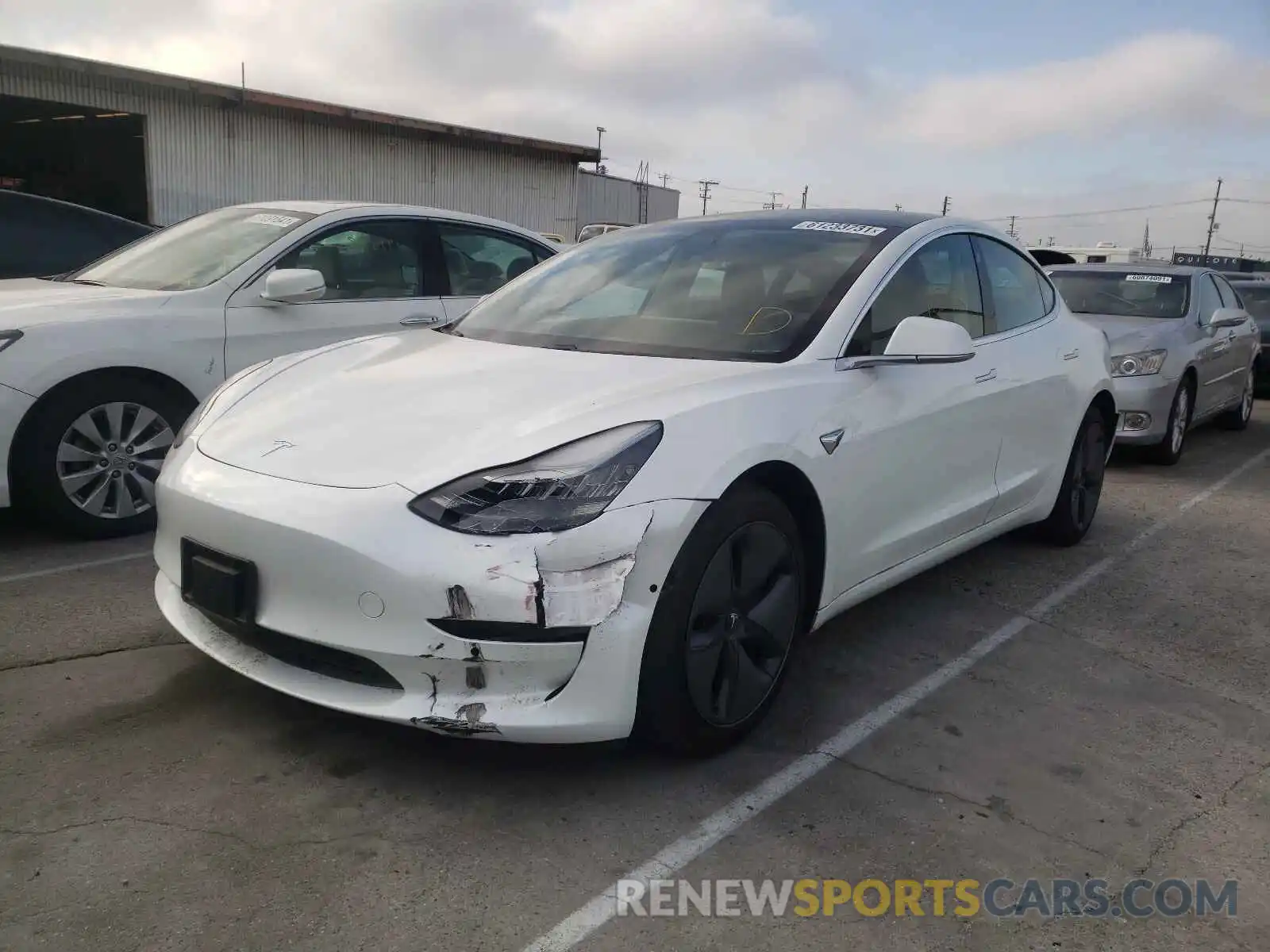 2 Photograph of a damaged car 5YJ3E1EA1KF307137 TESLA MODEL 3 2019