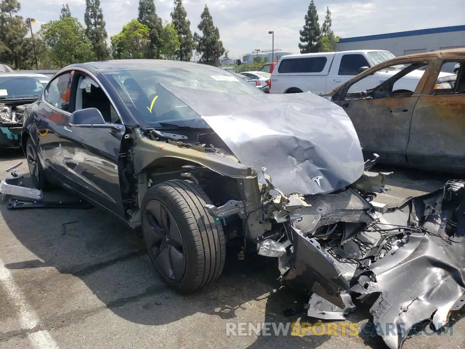 1 Photograph of a damaged car 5YJ3E1EA1KF307249 TESLA MODEL 3 2019