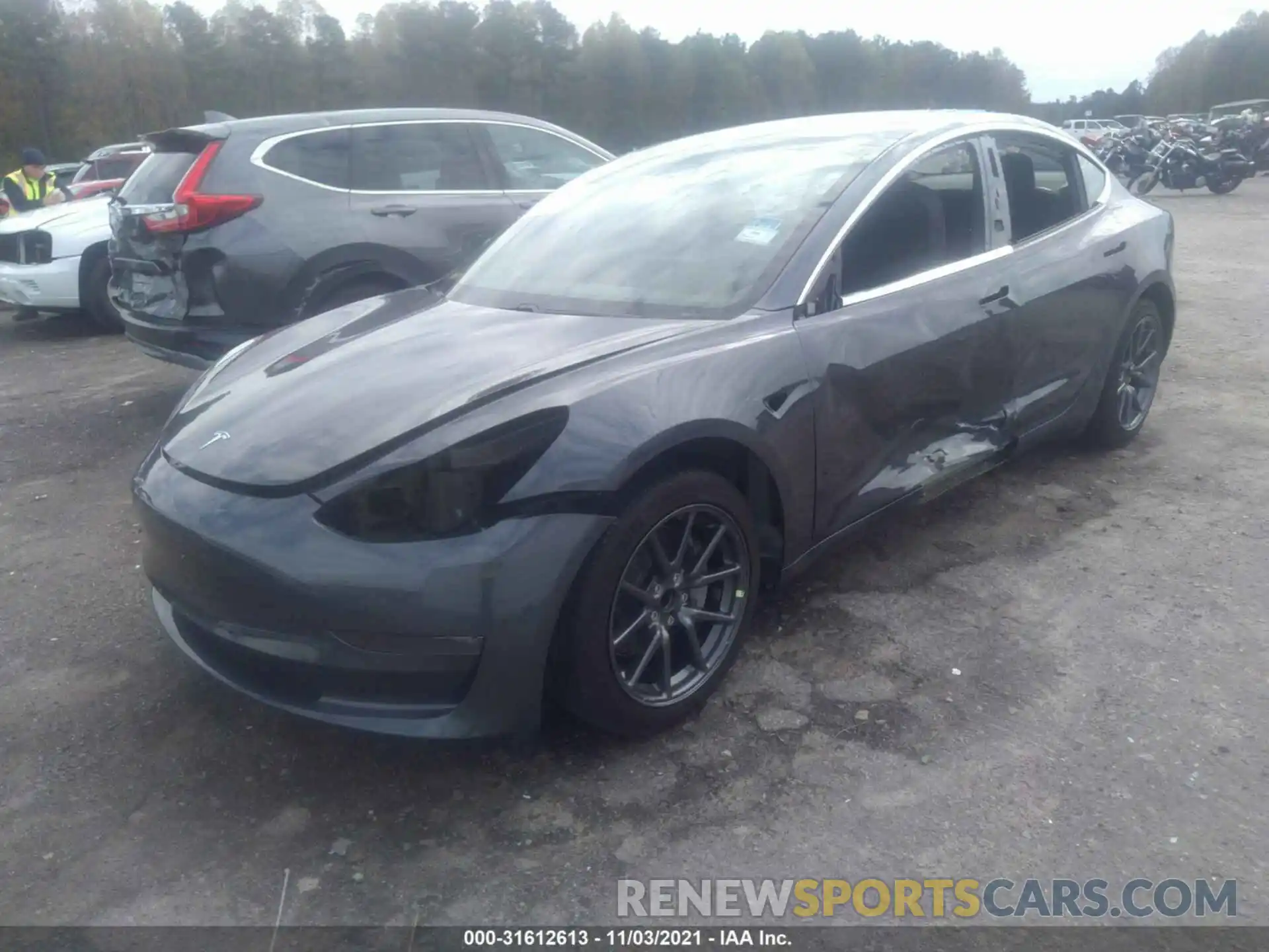 2 Photograph of a damaged car 5YJ3E1EA1KF307364 TESLA MODEL 3 2019