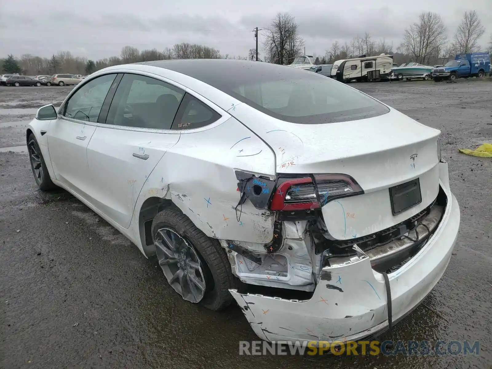 3 Photograph of a damaged car 5YJ3E1EA1KF310202 TESLA MODEL 3 2019