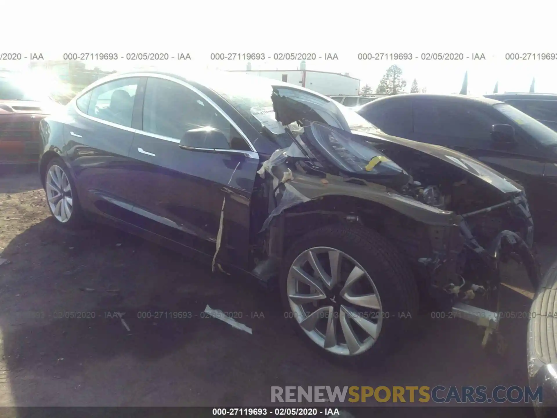 1 Photograph of a damaged car 5YJ3E1EA1KF311267 TESLA MODEL 3 2019