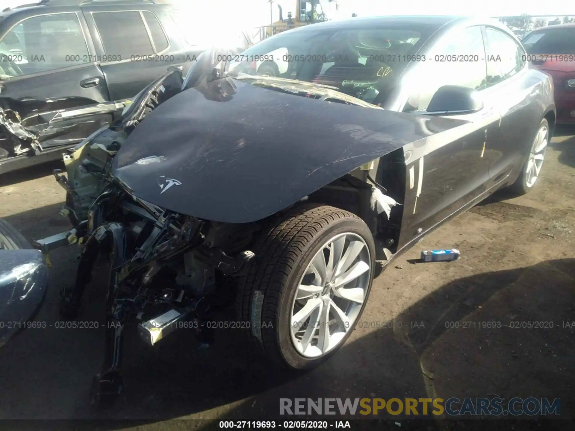 2 Photograph of a damaged car 5YJ3E1EA1KF311267 TESLA MODEL 3 2019