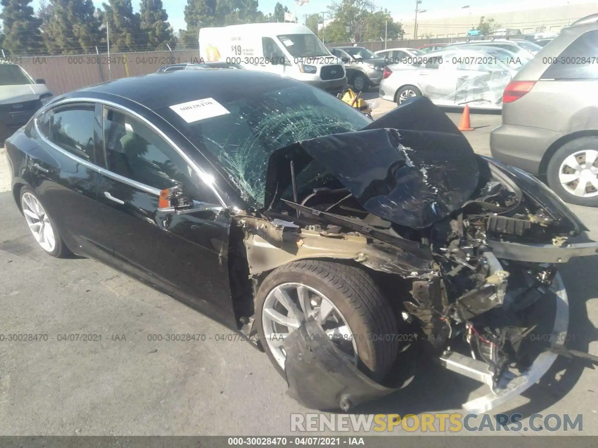 1 Photograph of a damaged car 5YJ3E1EA1KF312662 TESLA MODEL 3 2019