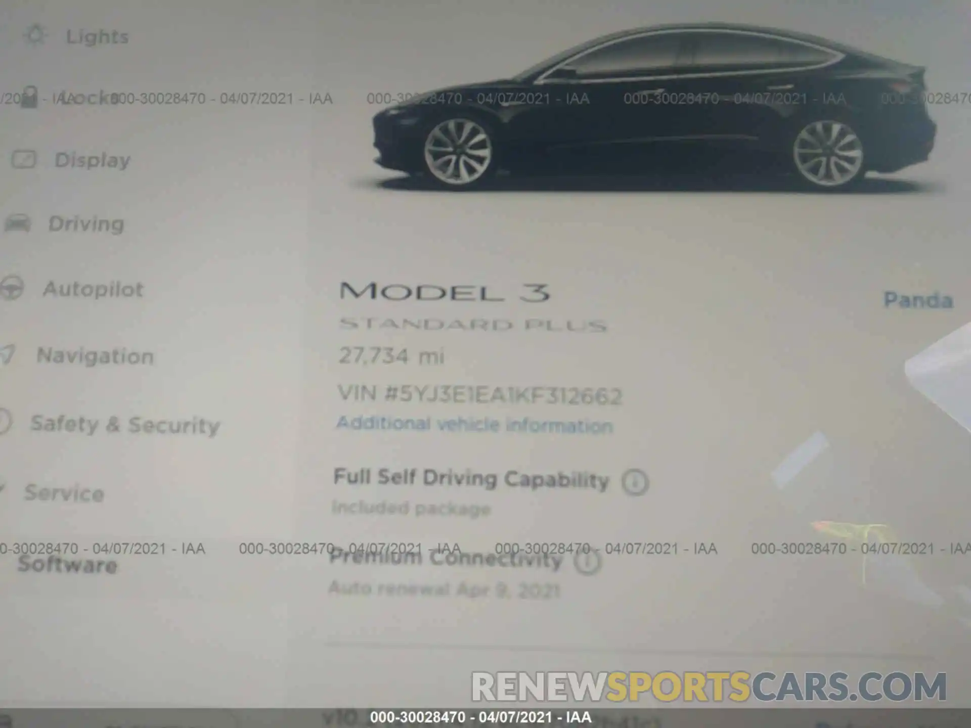 7 Фотография поврежденного автомобиля 5YJ3E1EA1KF312662 TESLA MODEL 3 2019