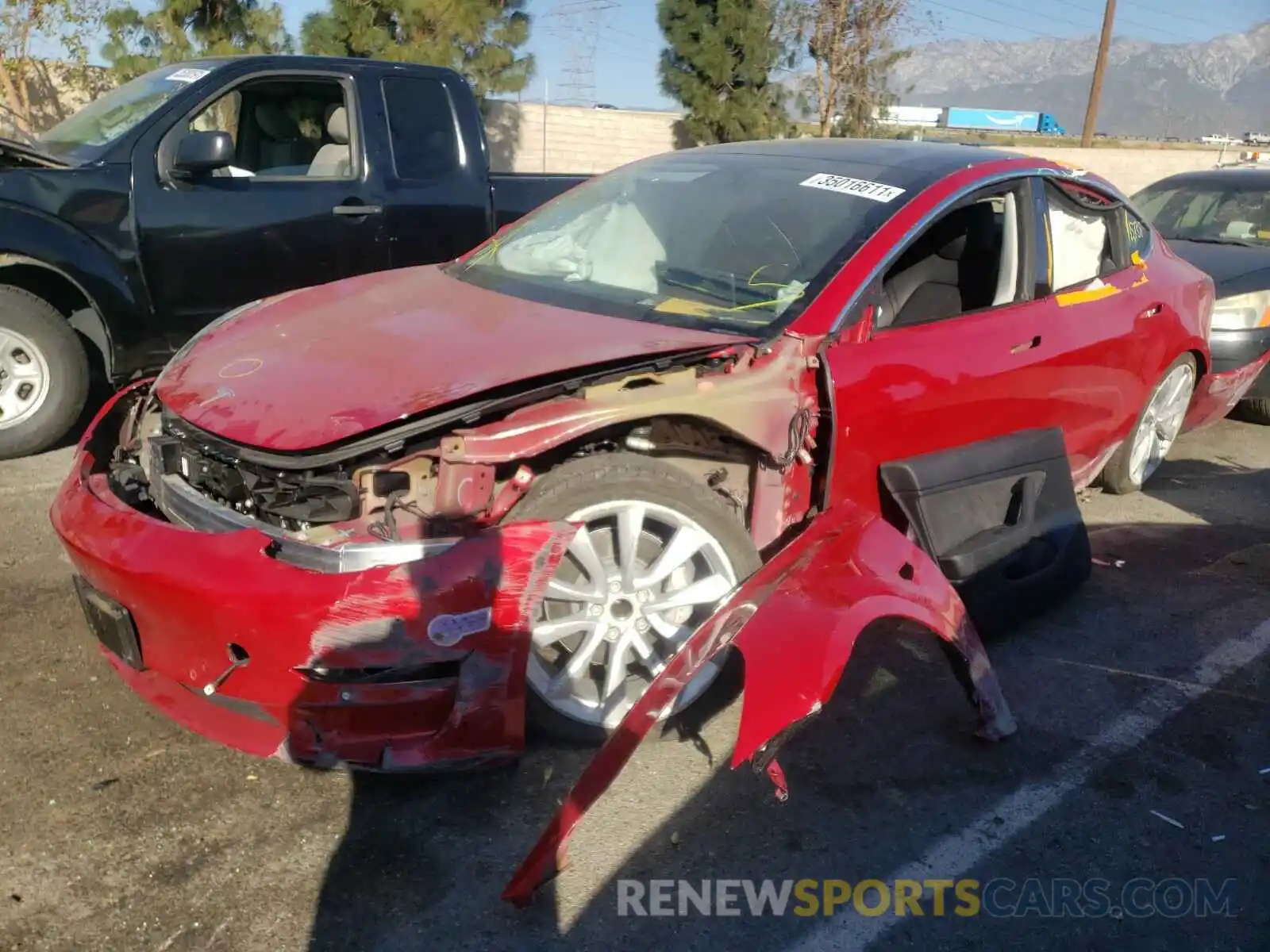 2 Photograph of a damaged car 5YJ3E1EA1KF314542 TESLA MODEL 3 2019