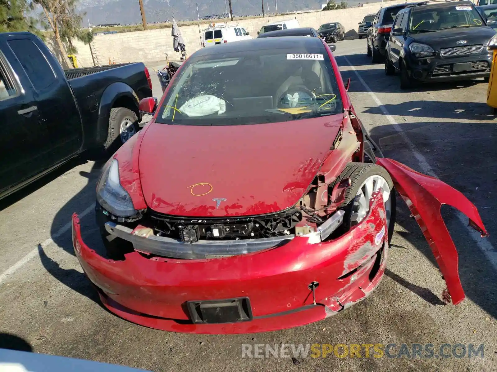 9 Photograph of a damaged car 5YJ3E1EA1KF314542 TESLA MODEL 3 2019