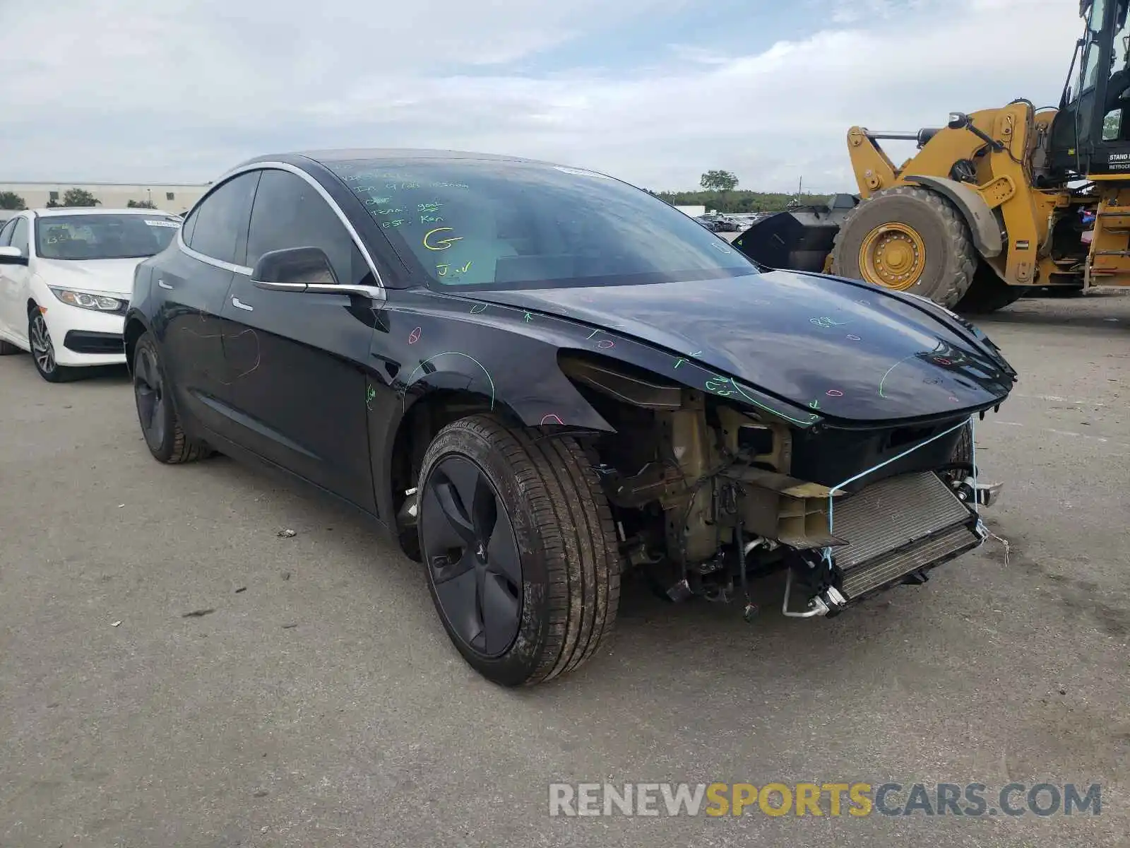 1 Photograph of a damaged car 5YJ3E1EA1KF314816 TESLA MODEL 3 2019