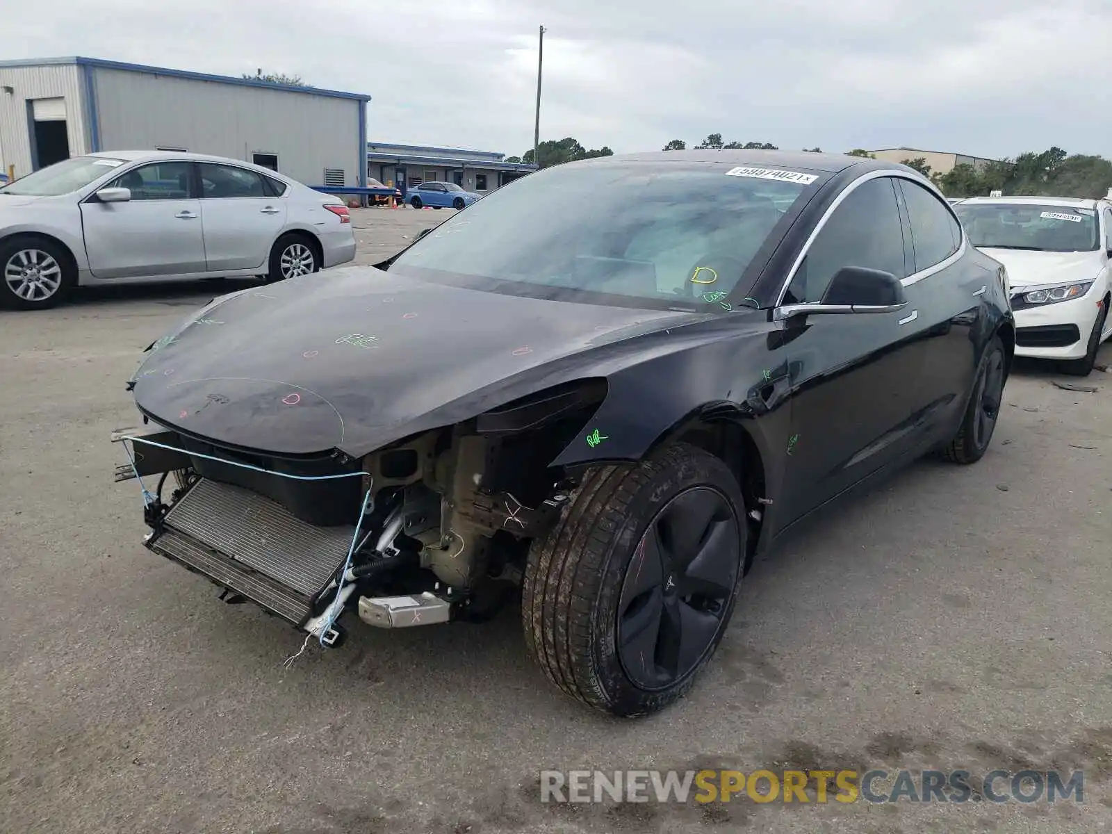 2 Photograph of a damaged car 5YJ3E1EA1KF314816 TESLA MODEL 3 2019