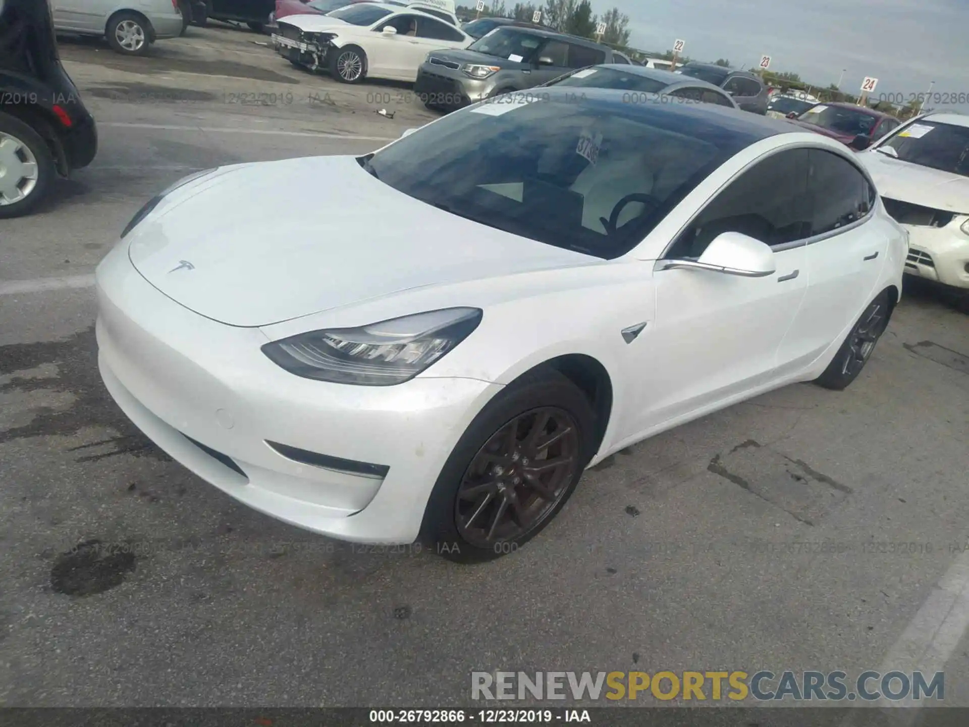 2 Photograph of a damaged car 5YJ3E1EA1KF314928 TESLA MODEL 3 2019