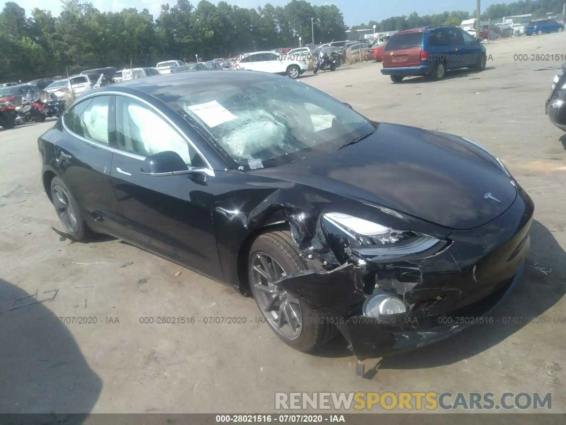 1 Photograph of a damaged car 5YJ3E1EA1KF323466 TESLA MODEL 3 2019