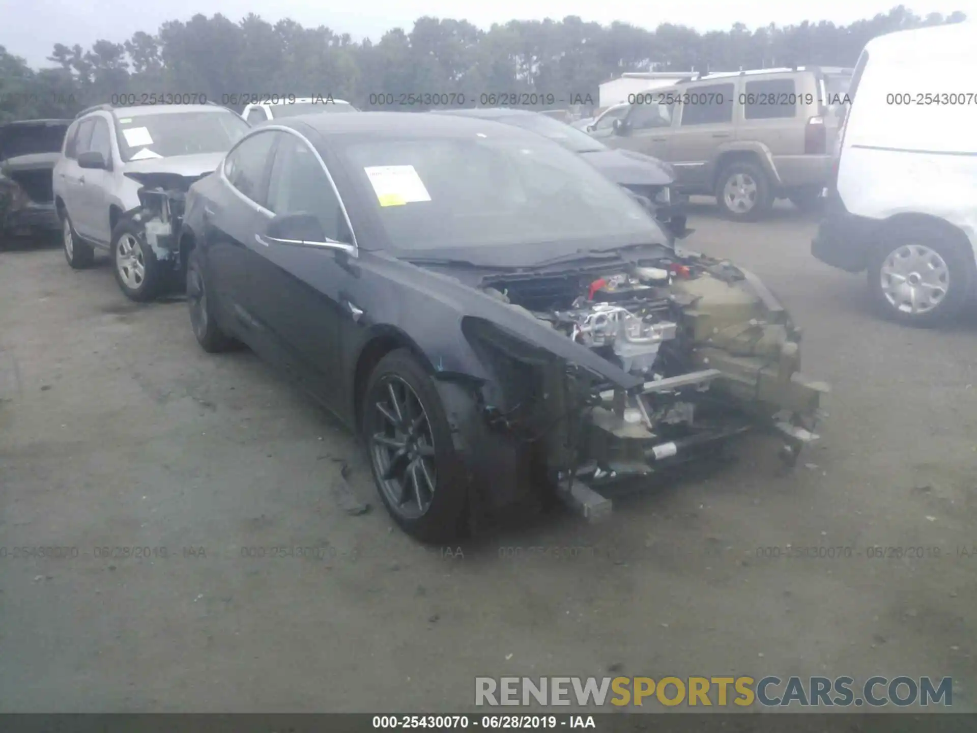 1 Photograph of a damaged car 5YJ3E1EA1KF324617 TESLA MODEL 3 2019