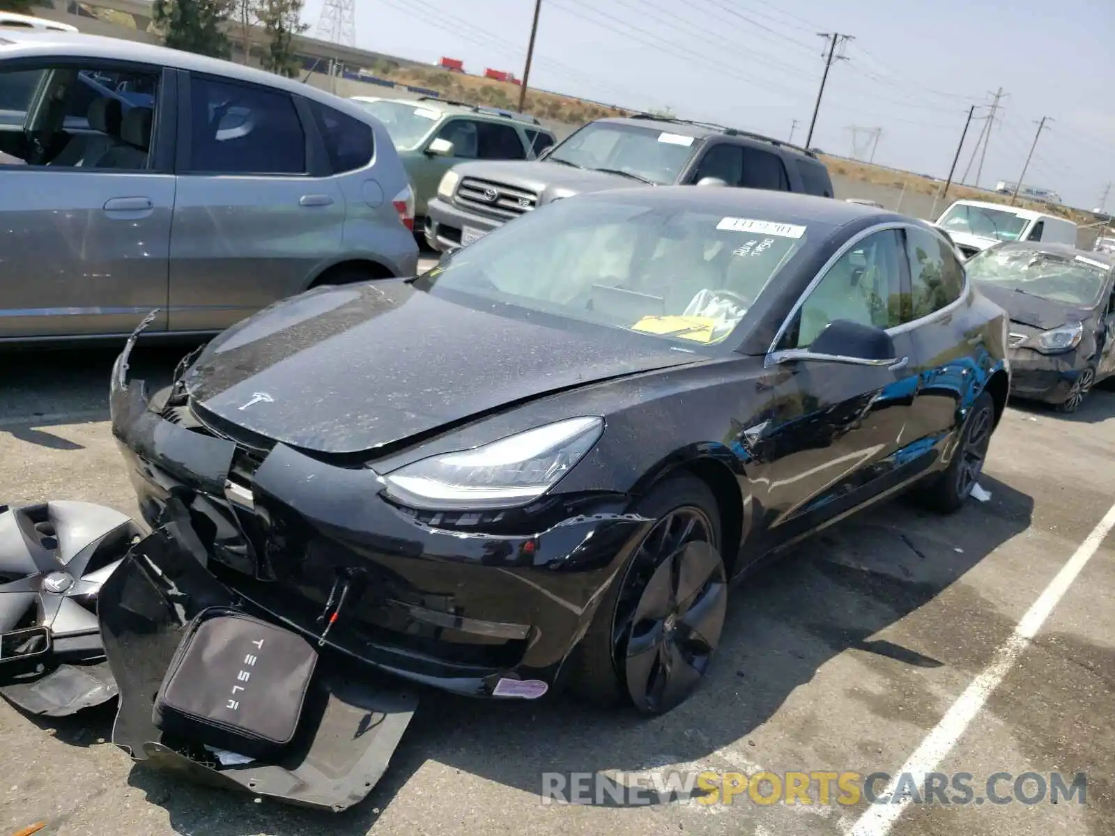 2 Photograph of a damaged car 5YJ3E1EA1KF332197 TESLA MODEL 3 2019