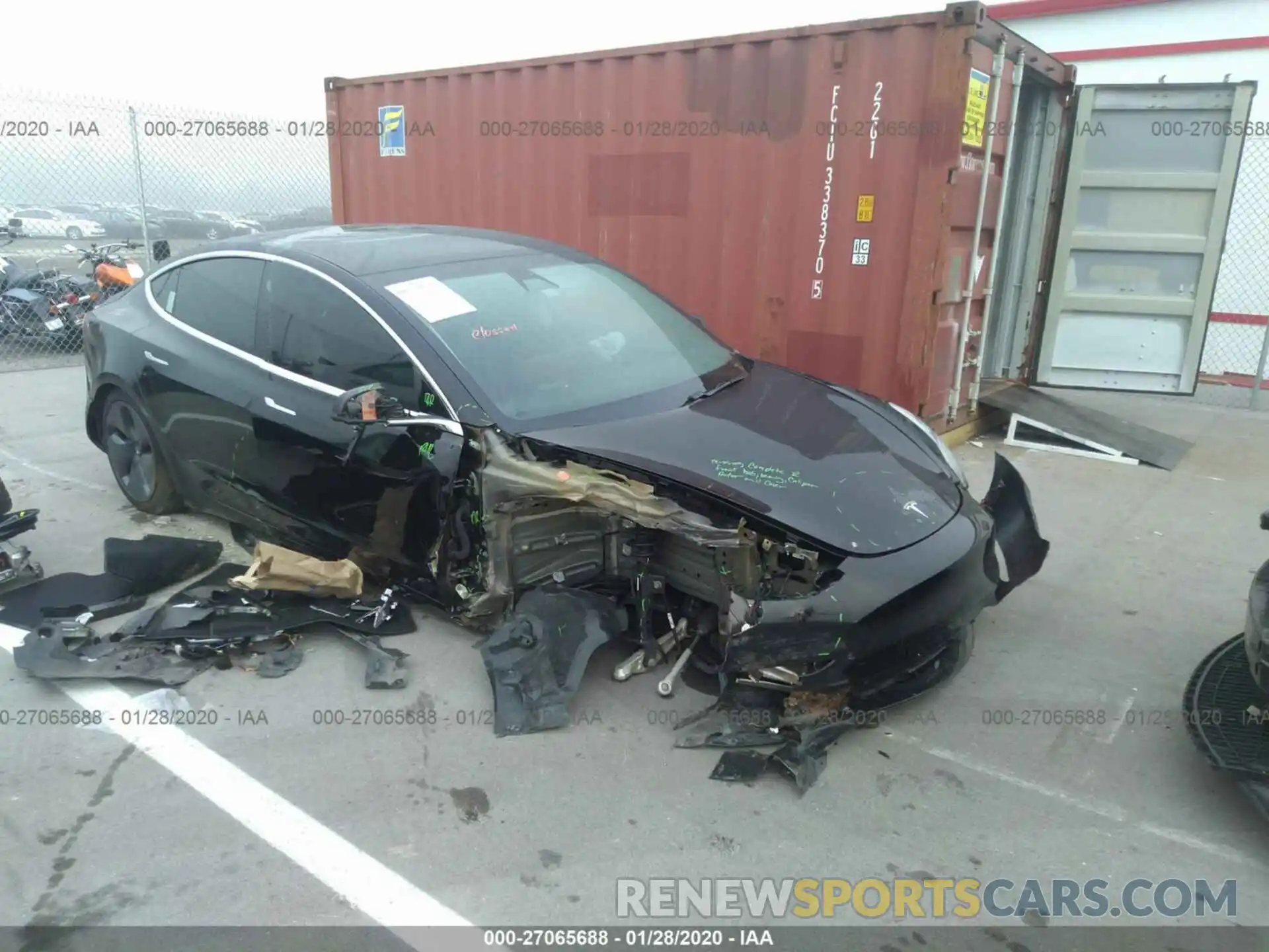 1 Photograph of a damaged car 5YJ3E1EA1KF395185 TESLA MODEL 3 2019