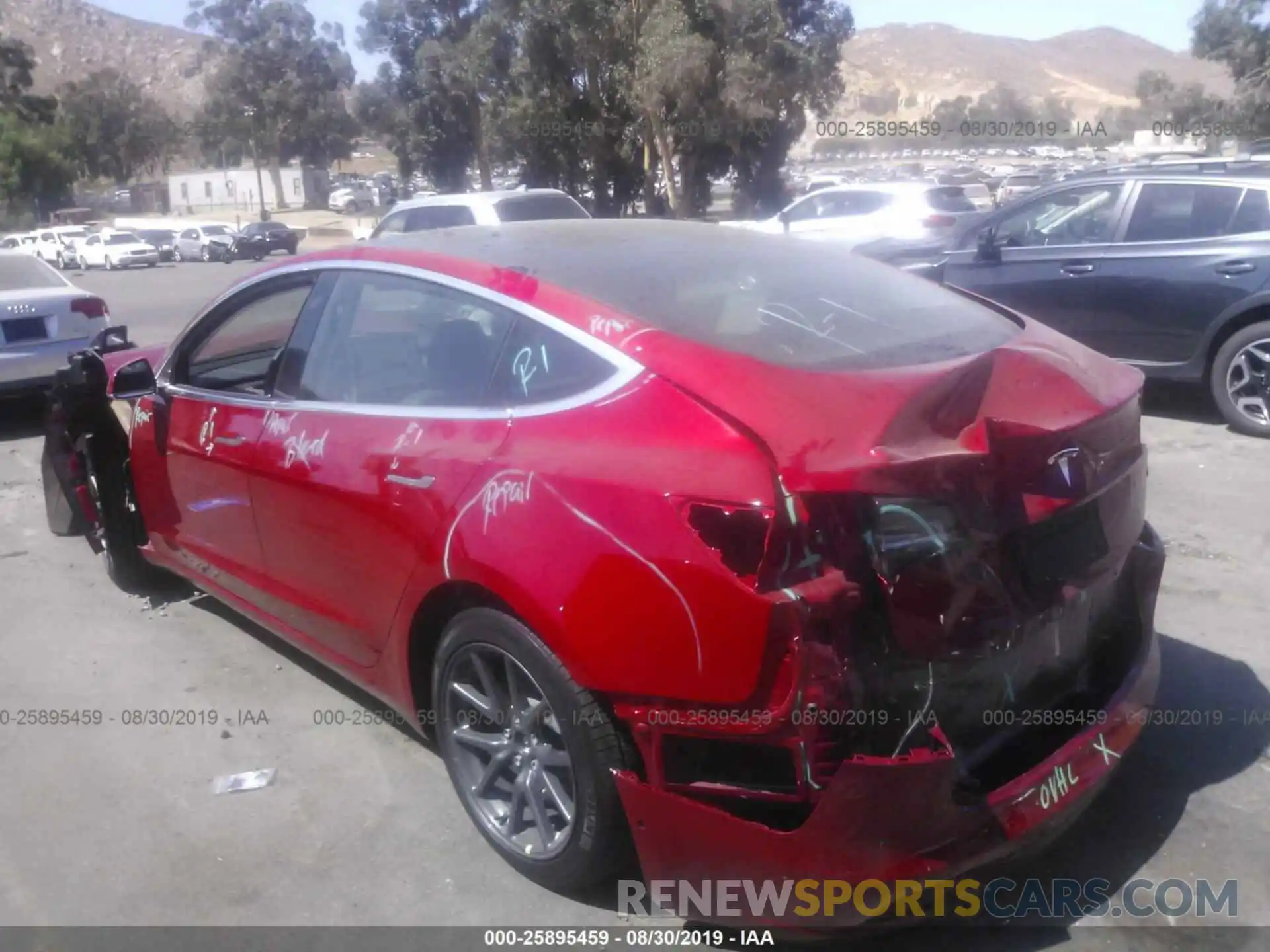 3 Photograph of a damaged car 5YJ3E1EA1KF396515 TESLA MODEL 3 2019