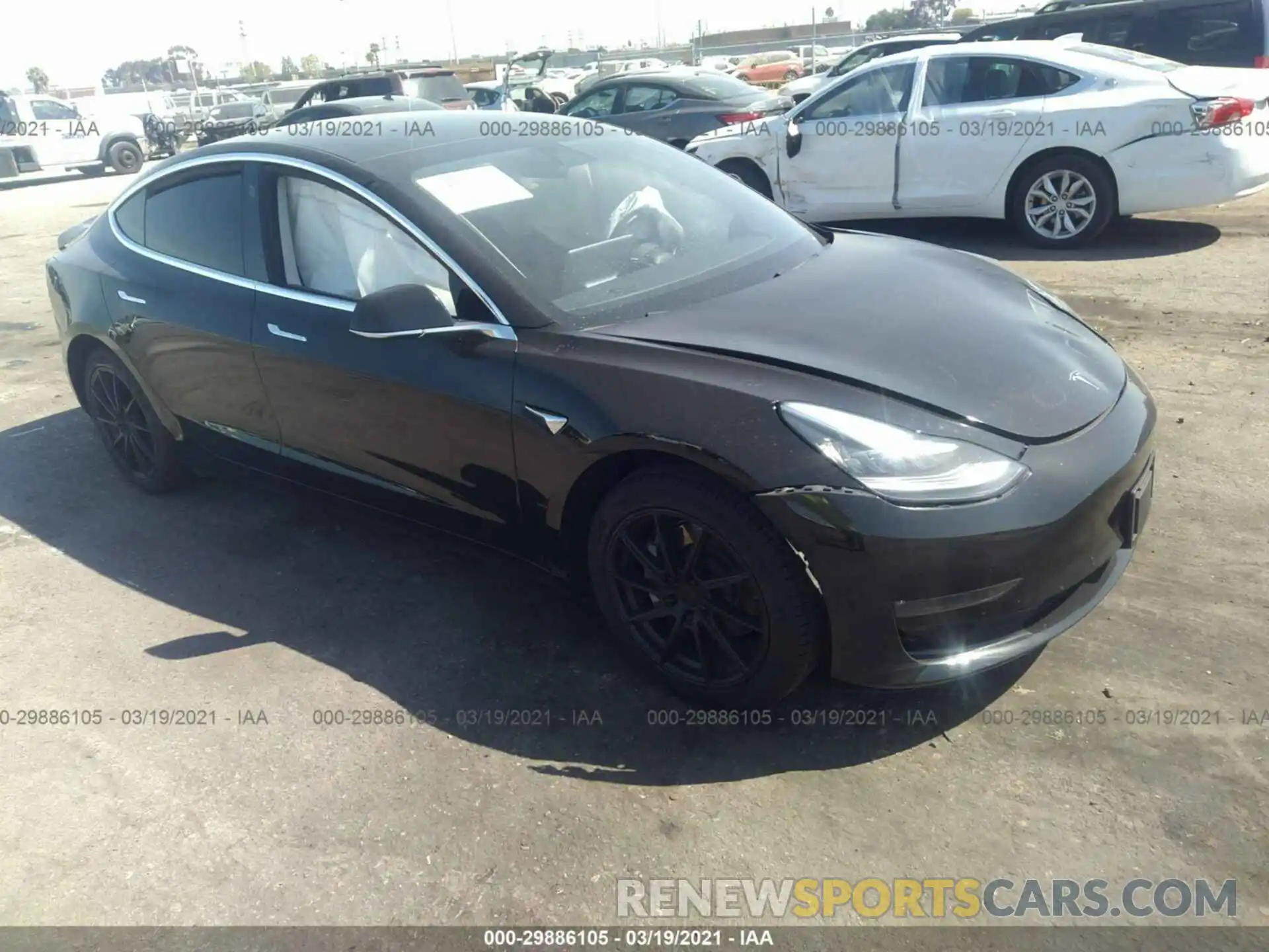 1 Photograph of a damaged car 5YJ3E1EA1KF398474 TESLA MODEL 3 2019