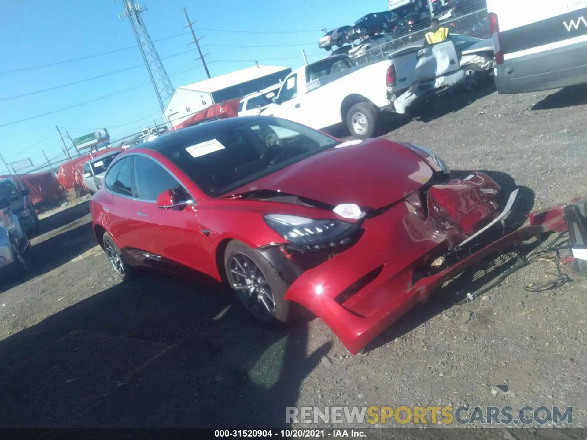 1 Photograph of a damaged car 5YJ3E1EA1KF400689 TESLA MODEL 3 2019