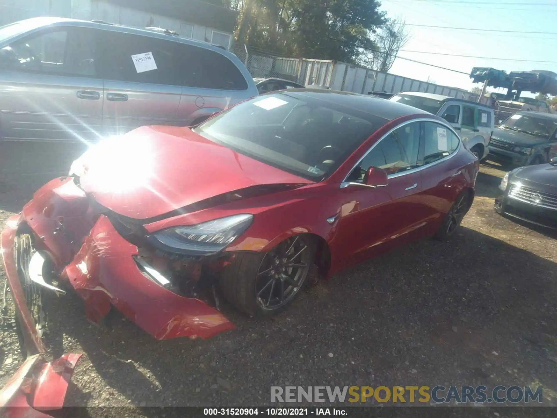 2 Photograph of a damaged car 5YJ3E1EA1KF400689 TESLA MODEL 3 2019