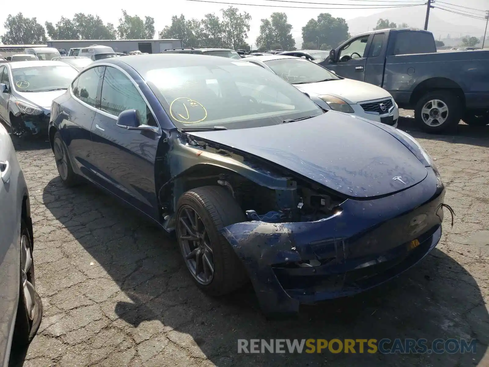 1 Photograph of a damaged car 5YJ3E1EA1KF400885 TESLA MODEL 3 2019