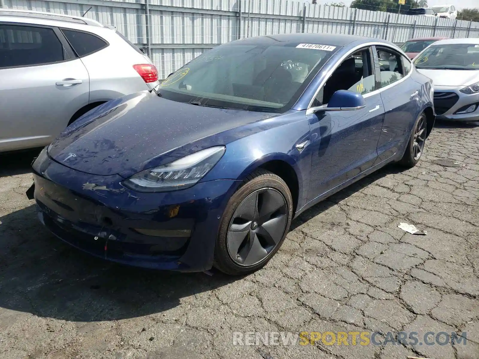 2 Photograph of a damaged car 5YJ3E1EA1KF400885 TESLA MODEL 3 2019