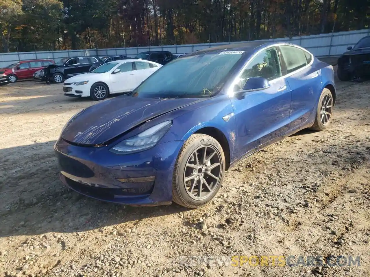 2 Photograph of a damaged car 5YJ3E1EA1KF401096 TESLA MODEL 3 2019