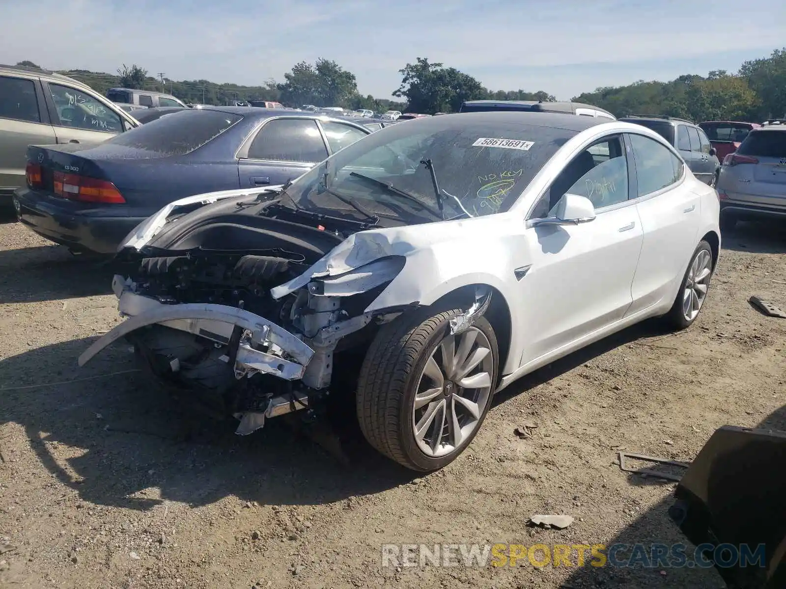 2 Photograph of a damaged car 5YJ3E1EA1KF402460 TESLA MODEL 3 2019