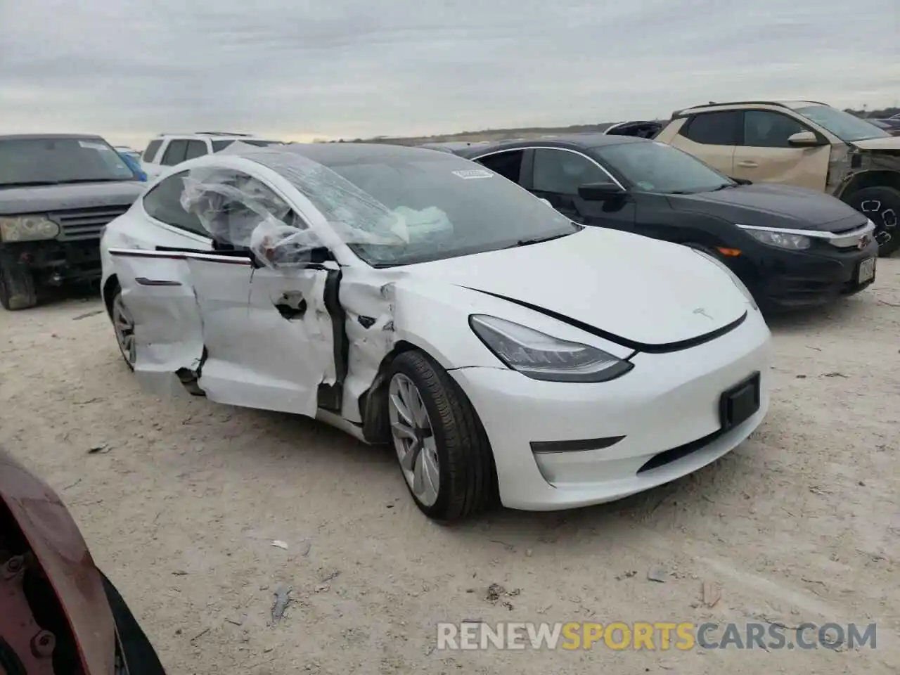 1 Photograph of a damaged car 5YJ3E1EA1KF407691 TESLA MODEL 3 2019