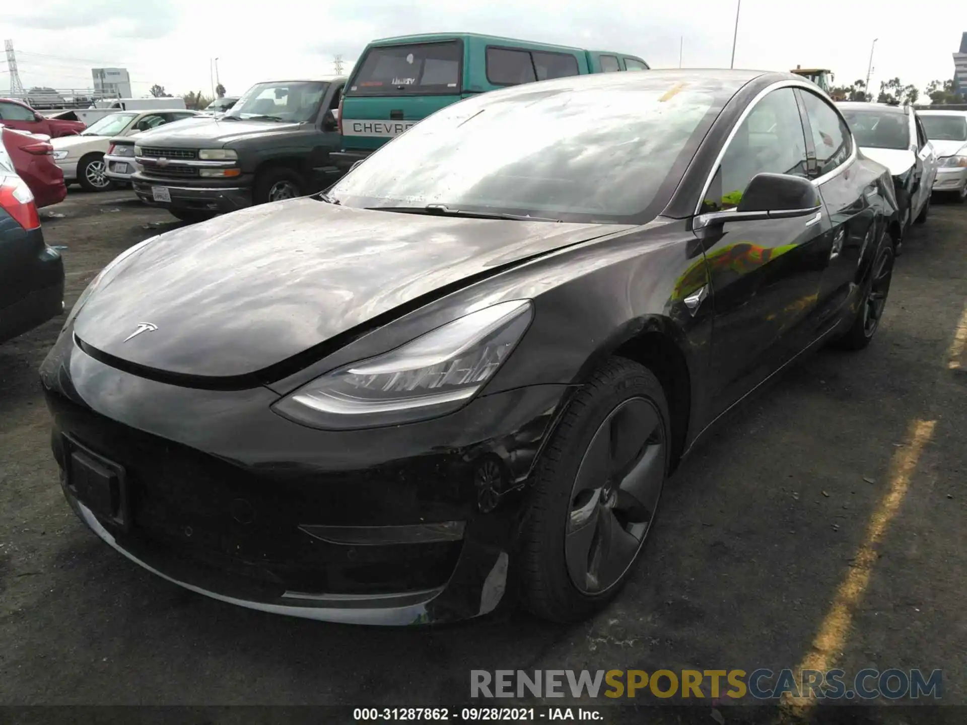 2 Photograph of a damaged car 5YJ3E1EA1KF410087 TESLA MODEL 3 2019