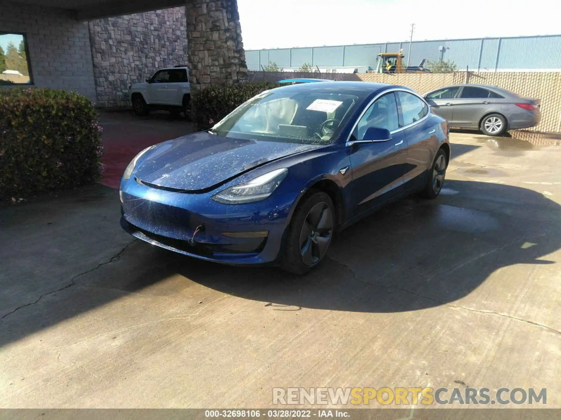 2 Photograph of a damaged car 5YJ3E1EA1KF411868 TESLA MODEL 3 2019