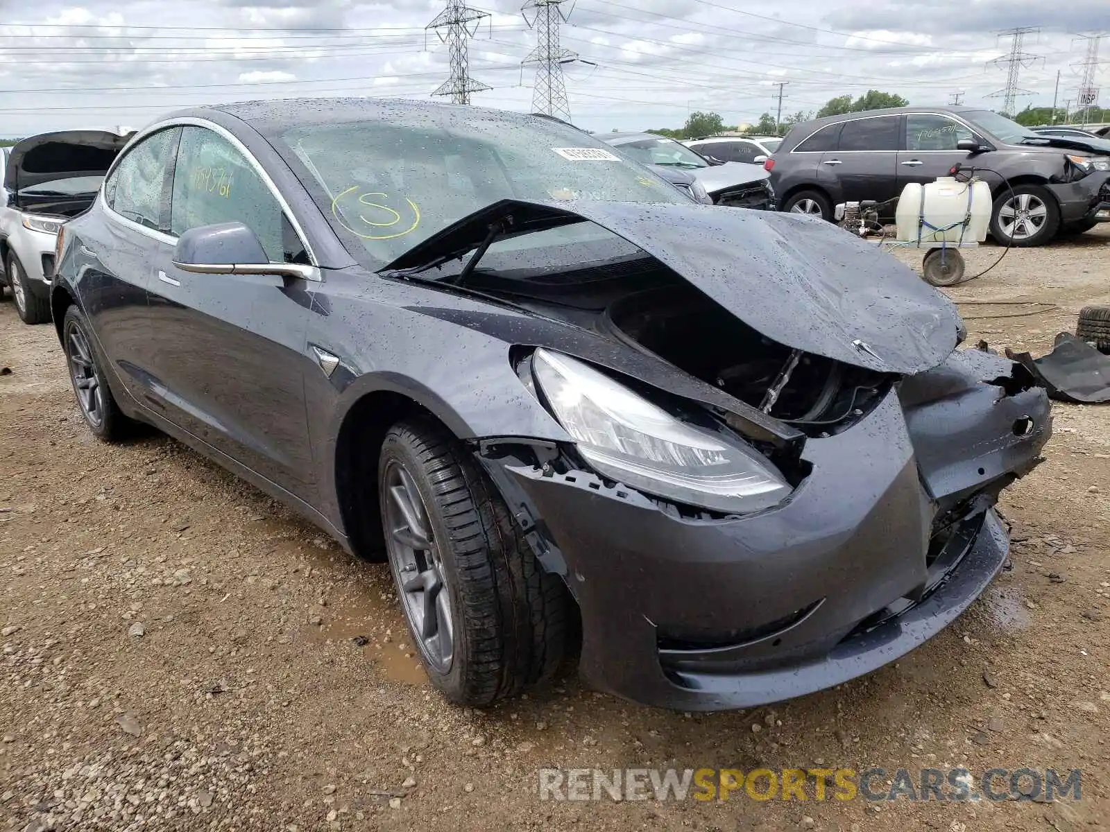 1 Photograph of a damaged car 5YJ3E1EA1KF416147 TESLA MODEL 3 2019