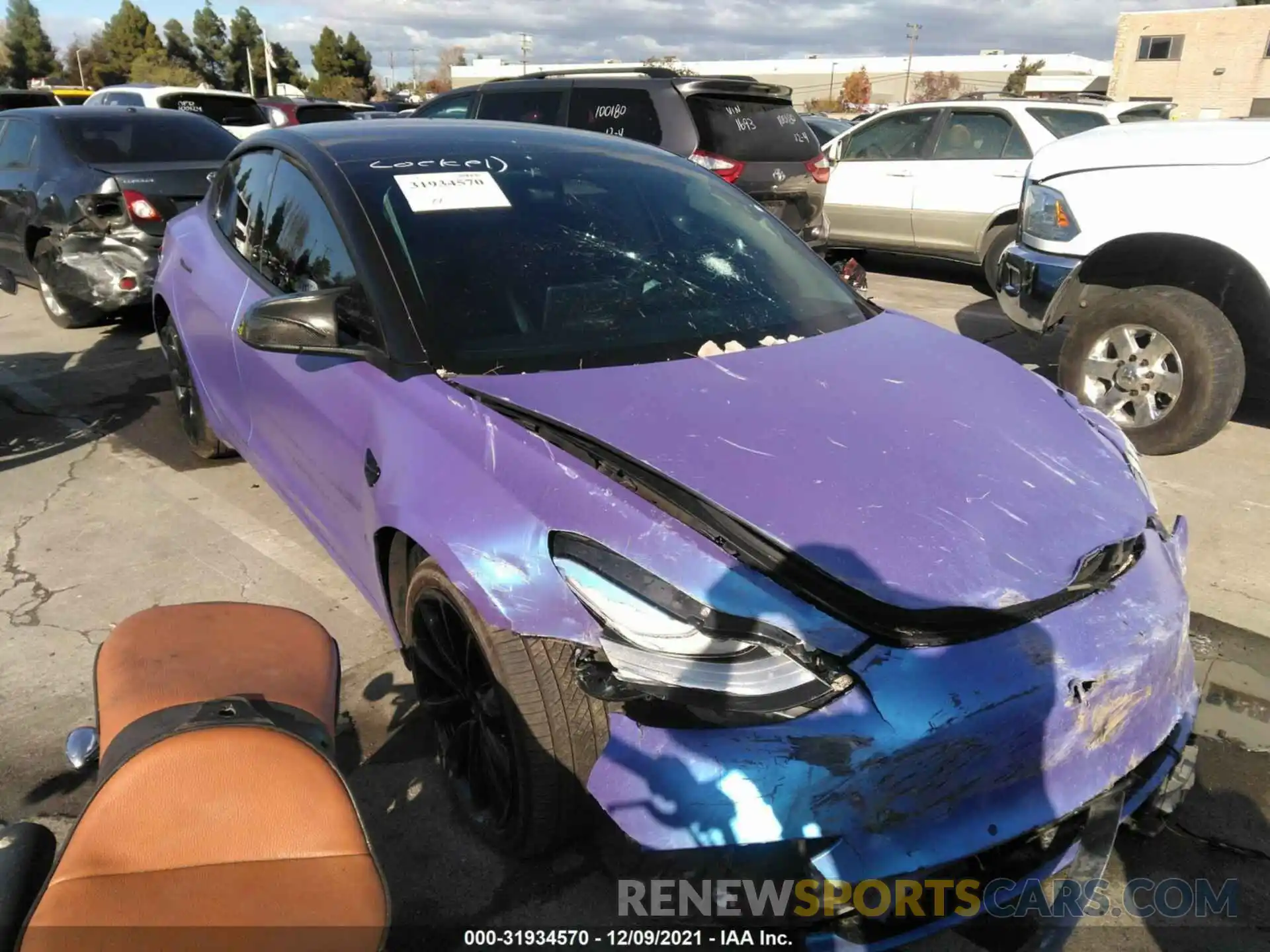 1 Photograph of a damaged car 5YJ3E1EA1KF419677 TESLA MODEL 3 2019