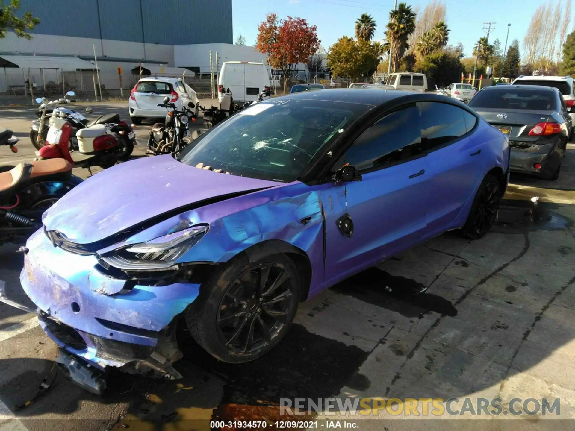 2 Photograph of a damaged car 5YJ3E1EA1KF419677 TESLA MODEL 3 2019