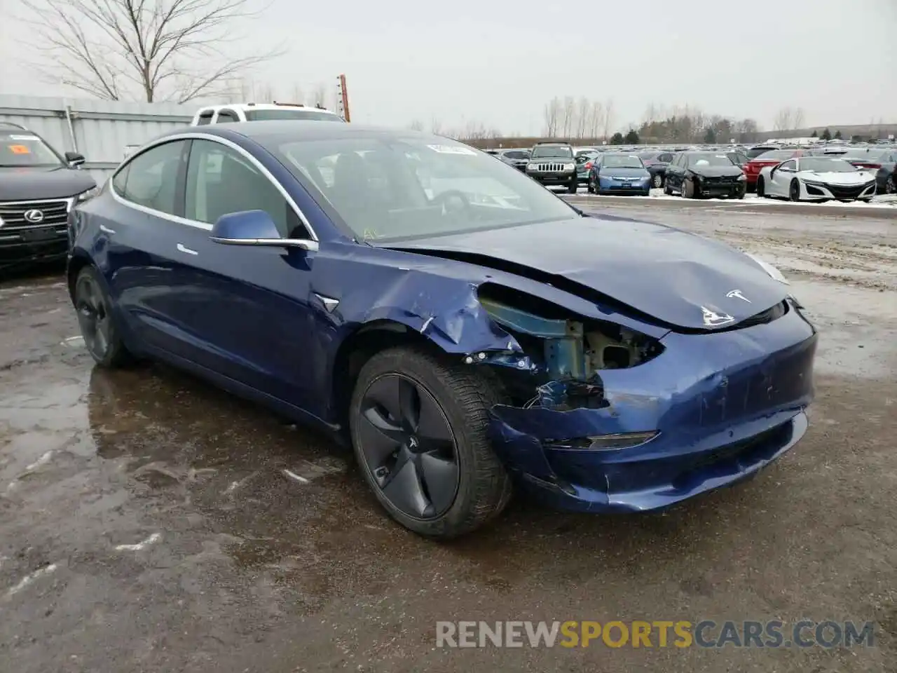 1 Photograph of a damaged car 5YJ3E1EA1KF422823 TESLA MODEL 3 2019