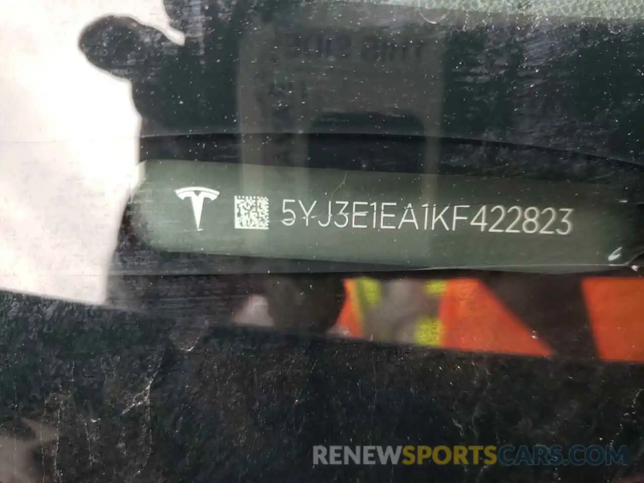 10 Photograph of a damaged car 5YJ3E1EA1KF422823 TESLA MODEL 3 2019