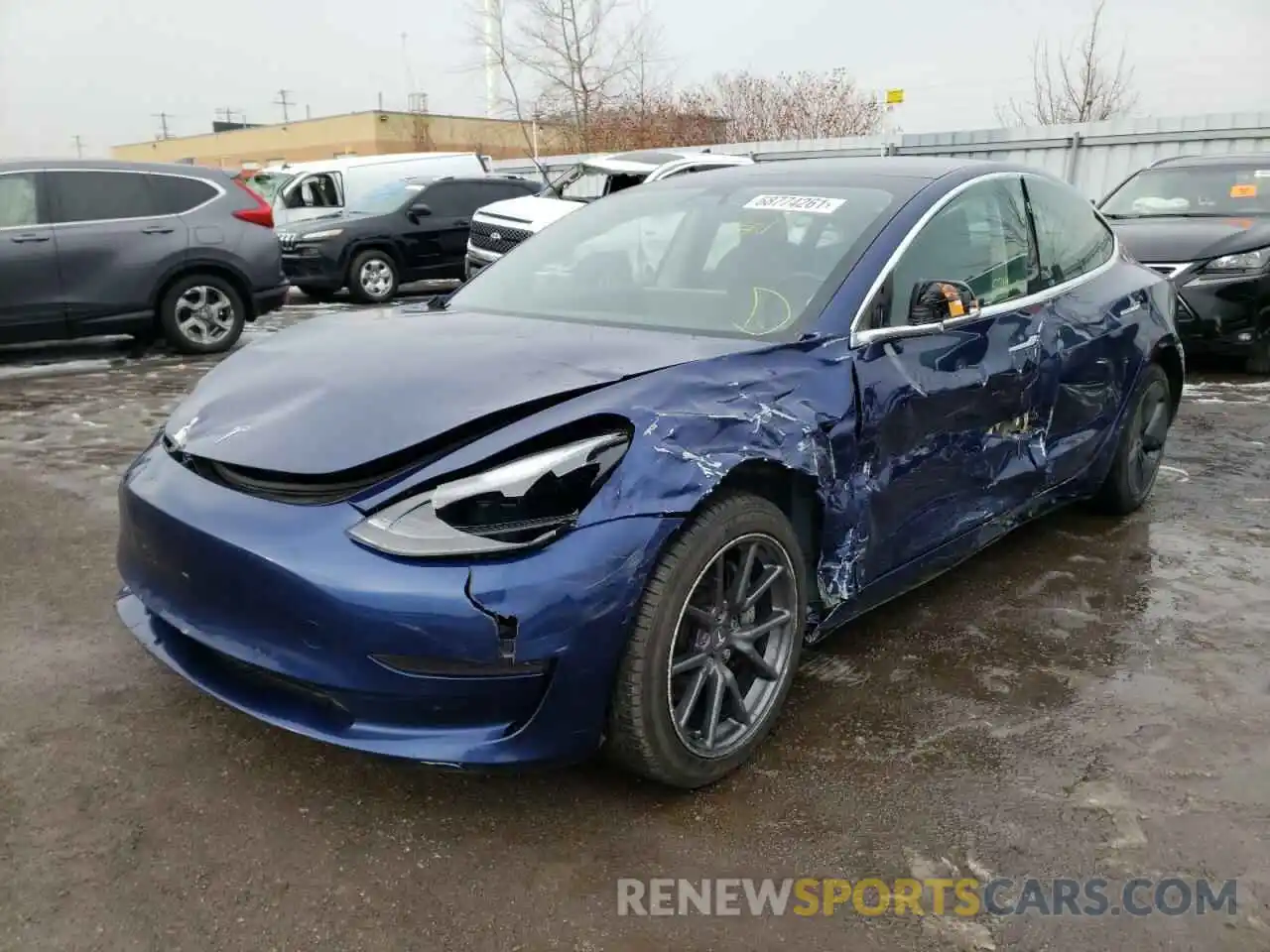 2 Photograph of a damaged car 5YJ3E1EA1KF422823 TESLA MODEL 3 2019