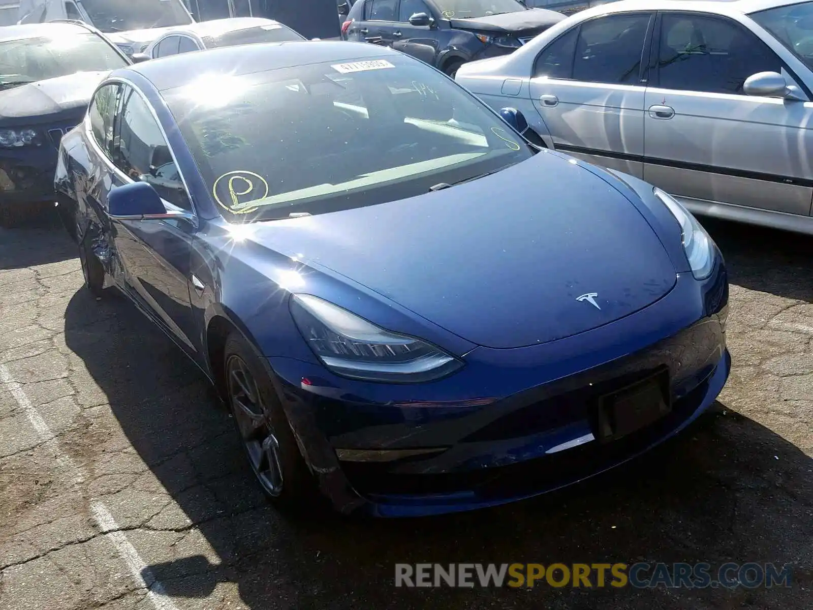 1 Photograph of a damaged car 5YJ3E1EA1KF424894 TESLA MODEL 3 2019