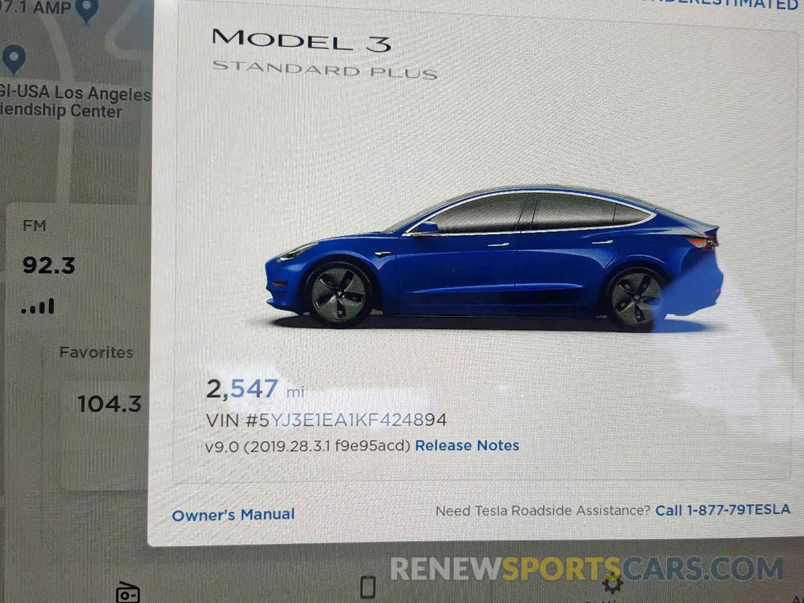 8 Photograph of a damaged car 5YJ3E1EA1KF424894 TESLA MODEL 3 2019